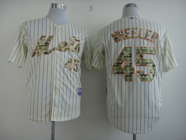 Men New York Mets #45 Wheeler White Camo MLB Jerseys->->MLB Jersey